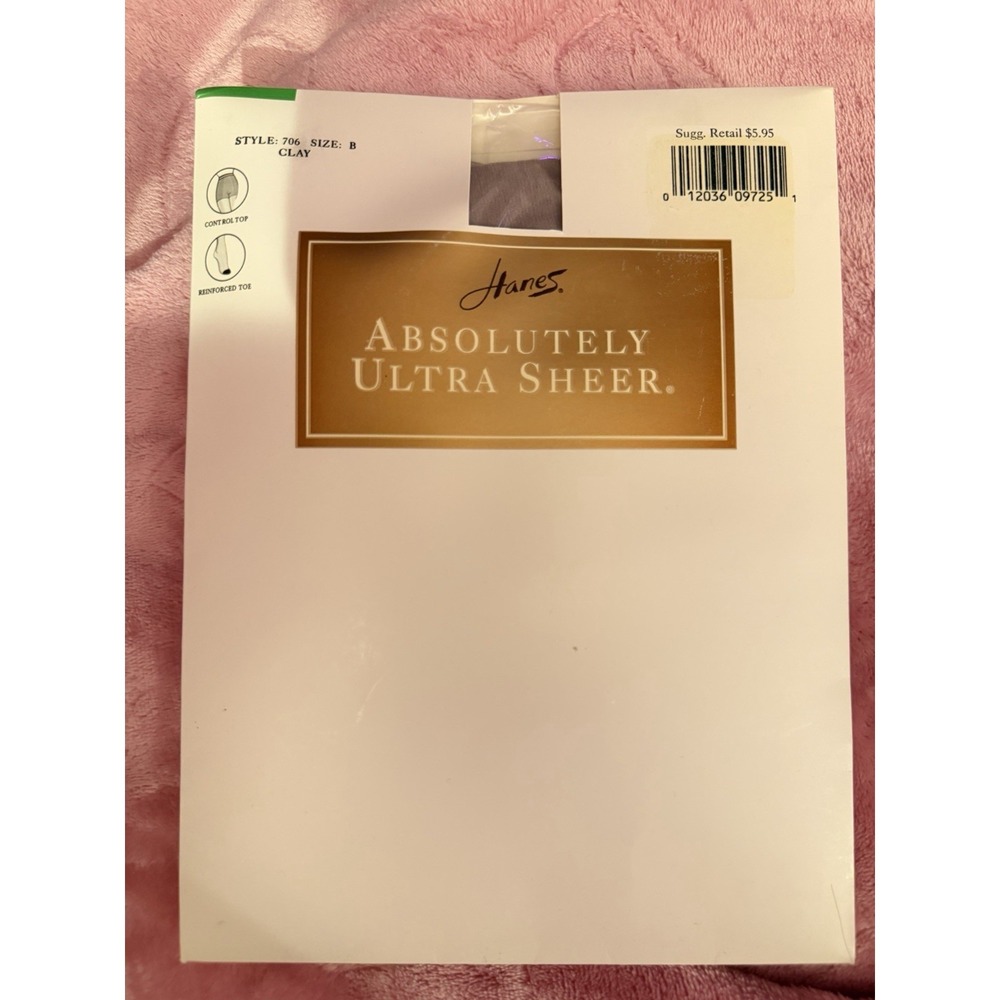 NOS Hanes Absolutely Ultra Sheer Pantyhose Control Top Style 706 Size B Clay
